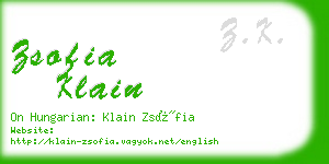 zsofia klain business card